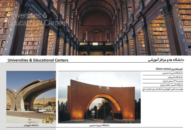 پروژه های شرکت مشعل سازان لیو